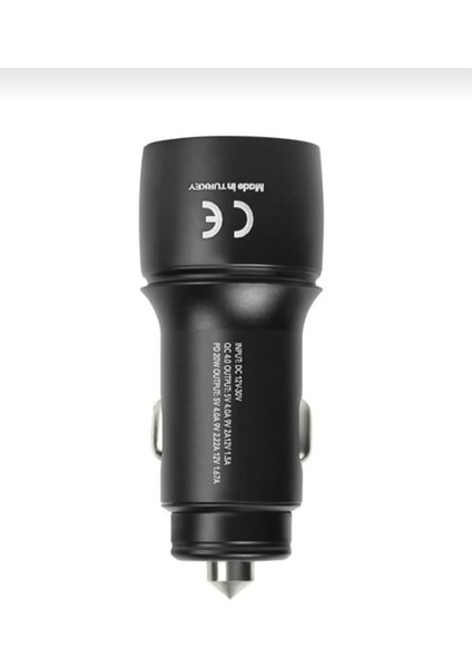 Powerway CC40 40W Hızlı Şarj - USB ve Pd Çıkışlı Araç Şarj Aleti Çakmaklık Qc 4.0