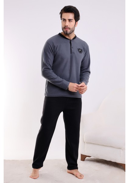 Flkn 7202 Polar Kışlık Erkek Ev Pijama Takımı Uyku Takımı
