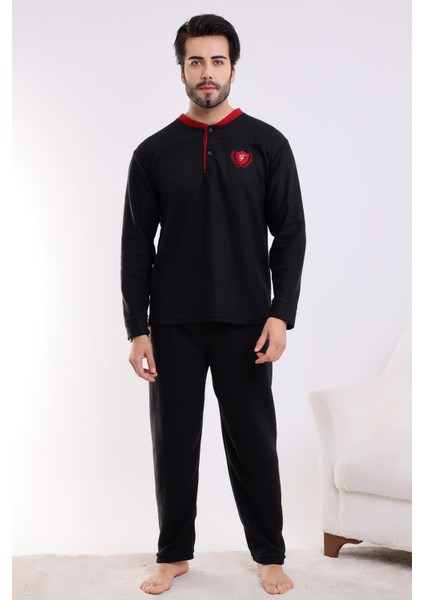 Flkn 7202 Polar Kışlık Erkek Ev Pijama Takımı Uyku Takımı