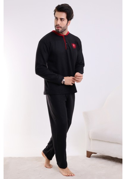 Flkn 7202 Polar Kışlık Erkek Ev Pijama Takımı Uyku Takımı
