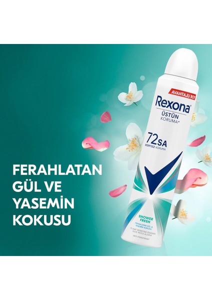 Kadın Sprey Deodorant Shower Fresh 72 Saat Kesintisiz Üstün Koruma 200 Mlx3