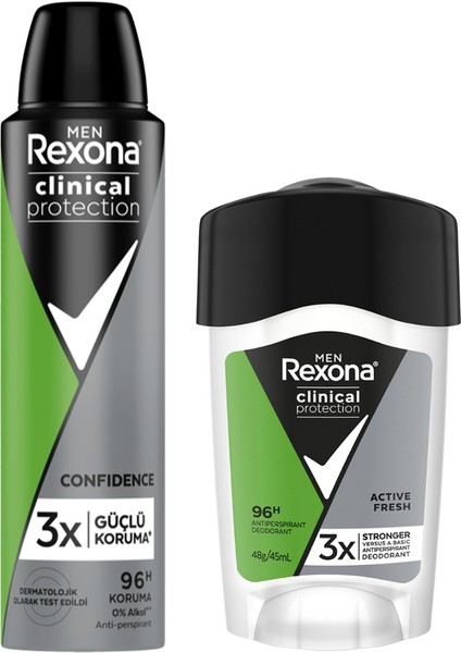 Men Clinical Protection Erkek Sprey Deodorant 150 ml + Erkek Stick Deodorant 45 ml fiyatları