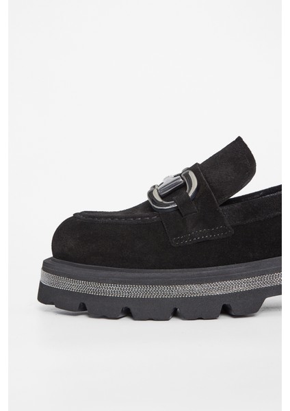 Kadın Siyah Süet Deri Loafer Ayakkabı 33 77501 Bn Ayk SK23/24 fırsatları