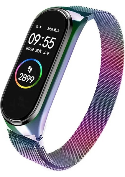 Xiaomi Mi Band 5 Mi Band 6 Tme Metal Hasır Kordon Kayış