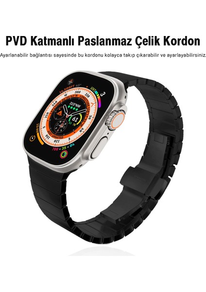 Metal Kordon Apple Watch Ultra/ultra 2 Tokalı Kayış 49MM 44MM 45MM 42MM 41MM 40MM 38MM Metal Baklalı Kordon Apple Watch Serisi 9 8 7 6 5 4 3 2 1 Se (Titanium, 49MM 45MM 44MM 42MM 41MM 40MM 38MM) fiyatları