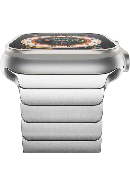 Metal Kordon Apple Watch Ultra/ultra 2 Tokalı Kayış 49MM 44MM 45MM 42MM 41MM 40MM 38MM Metal Baklalı Kordon Apple Watch Serisi 9 8 7 6 5 4 3 2 1 Se (Titanium, 49MM 45MM 44MM 42MM 41MM 40MM 38MM) modelleri