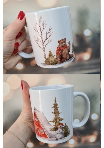 Kış Manzarası Yılbaşı Hediyesi Kupa Bardak