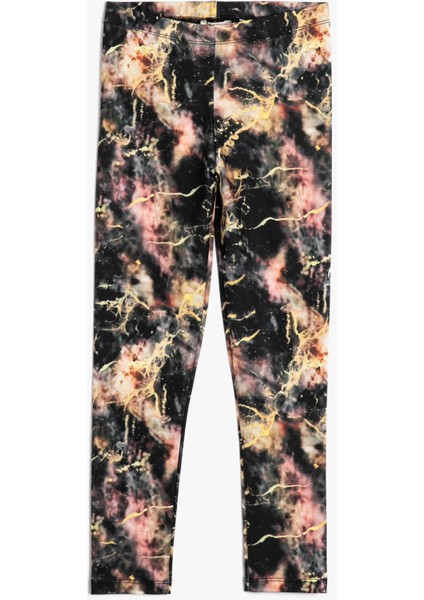 Tayt Beli Lastikli Soyut Desenli