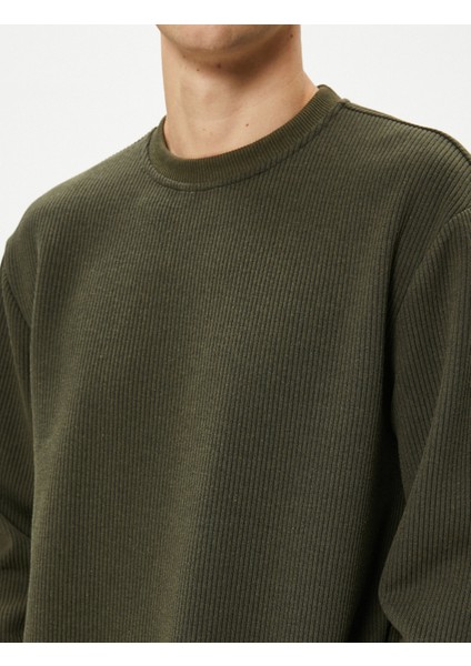 Basic Kazak Bisiklet Yaka Dokulu Uzun Kollu indirimleri