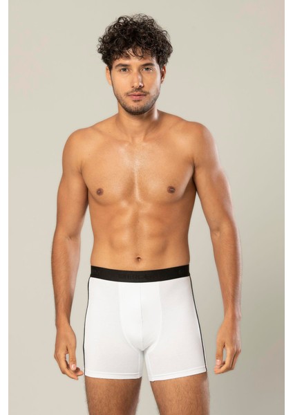 Erdem Beyaz Pamuk Elastan Uzun Boxer 1417