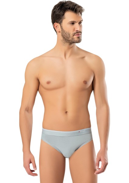 Erdem 3'lü Gri Pamuk Elastan Slip 1340