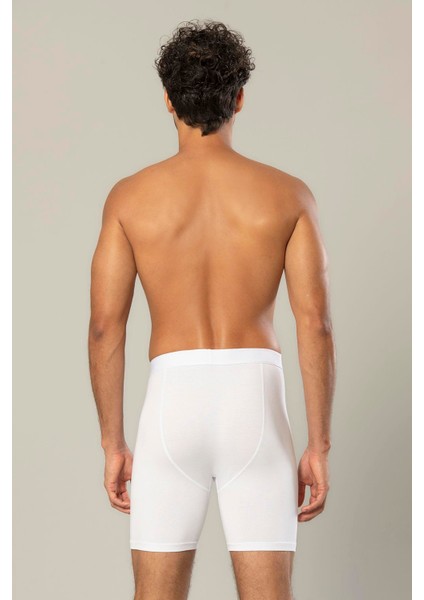 Erdem Beyaz Pamuk Elastan Uzun Boxer 1416
