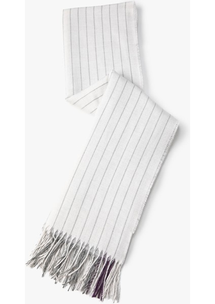 Çizgili Atkı Yumuşak Dokulu Püsküllü