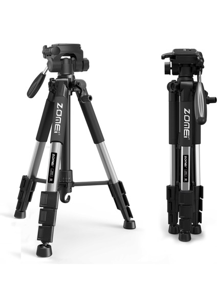Zomei Q111 Kamera Tripodu Cep Telefonu Alüminyum Alaşım Seyahat Tripodu Hafif Kamera Ayaklı Tripod 3 Yönlü Döner Başlık Hızlı Değiştirme Plakası Cep Telefonu Tutucu ve Çanta 47 – 140 cm