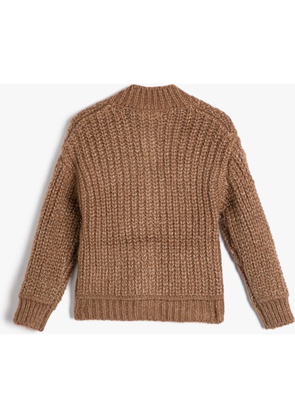 Örgü Hırka Düğme Kapamalı Uzun Kollu Yuvarlak Dik Yaka fiyatları