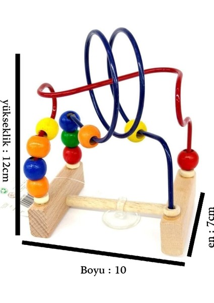 Ahşap Mini Eğitici ve Zeka Koordinasyon Boncuklu Mama Sandalyesi Oyuncağı