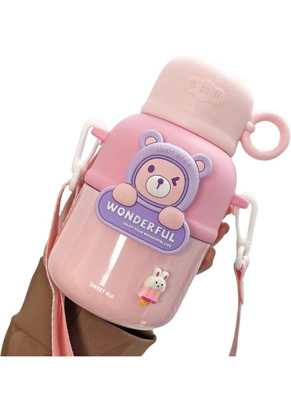 Çocuk Çapraz Açıklıklı Yalıtımlı Su Şişesi 580ML (Yurt Dışından)