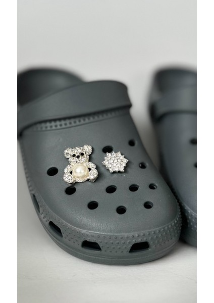 Crocs Terlik Süsü, Terlik Aksesuarı, Taşlı Crocs Süsü, Ayıcık Figürlü Crocs Taşı, 2'li Aksesuar