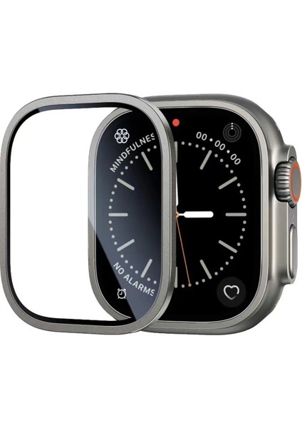 Apple Watch Ultra 49MM Ekran Koruyucu Metal Çerçeveli Kırılmaya Daha Dayanıklı Alm-01