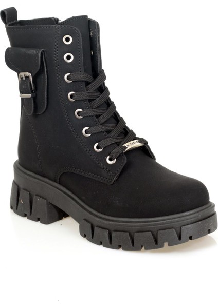 2573 Wickers Siyah Nubuk Kalın Taban Bayan Bot modelleri