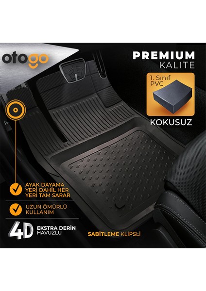 Audi A3 2023 Universal Otogo 3D Havuzlu Paspas