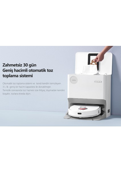 W2 Lite 8000 Pa Sterilizasyonlu Su & Toz Toplama Üniteli Robot Süpürge