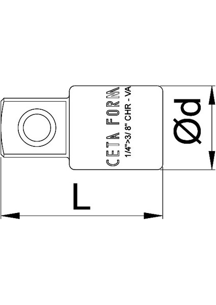 Ceta Form C01-92 1/4’’ Lokma Adaptörü D: 1/4" E: 3/8"