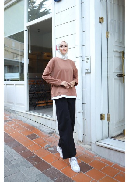 Kadın Eteği Garnili Sweat BRC1702 Kahve fırsatları