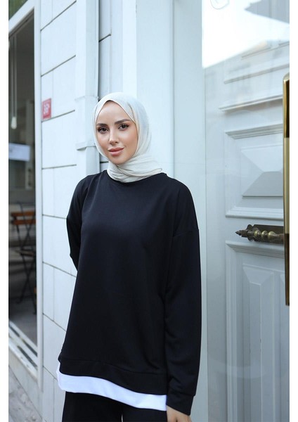 Kadın Eteği Garnili Sweat BRC1702 Siyah fırsatları