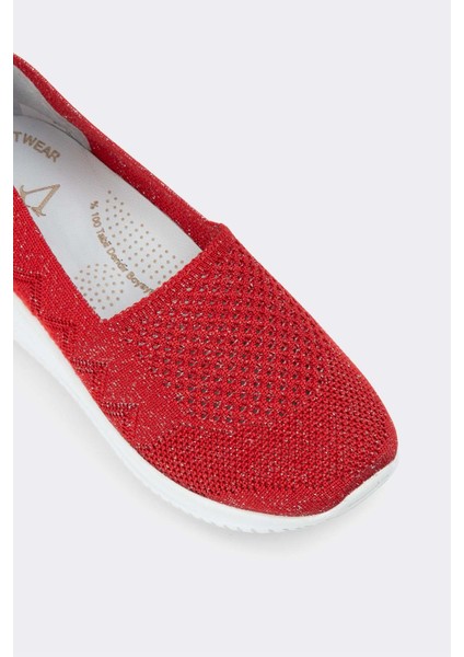 Kırmızı Kadın Günlük Bez Rahat Ayakkabı modelleri