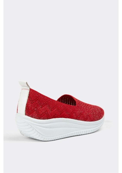 Kırmızı Kadın Günlük Bez Rahat Ayakkabı fırsatları