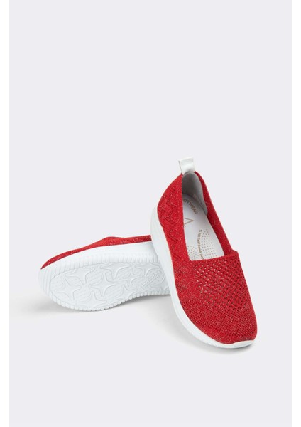 Kırmızı Kadın Günlük Bez Rahat Ayakkabı indirimleri