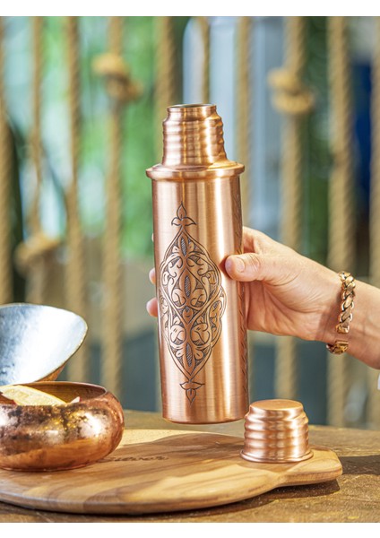 Bakır Matara İşlemeli Büyük Boy Mat Bakır Renk fiyatları