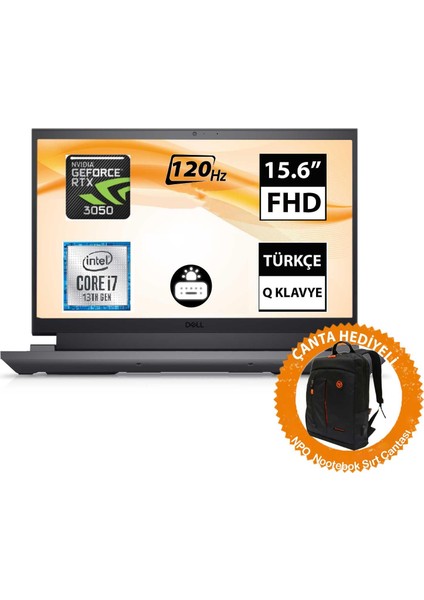 G15 5530 G155530005U03 I7-13650HX 16GB 512SSD+1TBSSD RTX3050 15.6" Fullhd Freedos Taşınabilir BILGISAYAR-CNT004