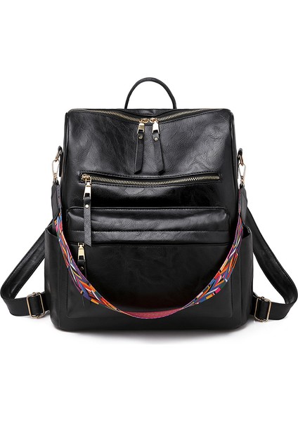 Backpack Büyük Kapasiteli Sırt Çantası Kadın Avrupa ve Amerikan Retro Bayan Sırt Çantası (Yurt Dışından)