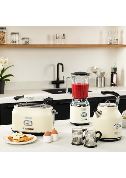 Ekmek Kızartma Makinesi - Retro Series 2 Slice Toaster Beyaz (Krem)