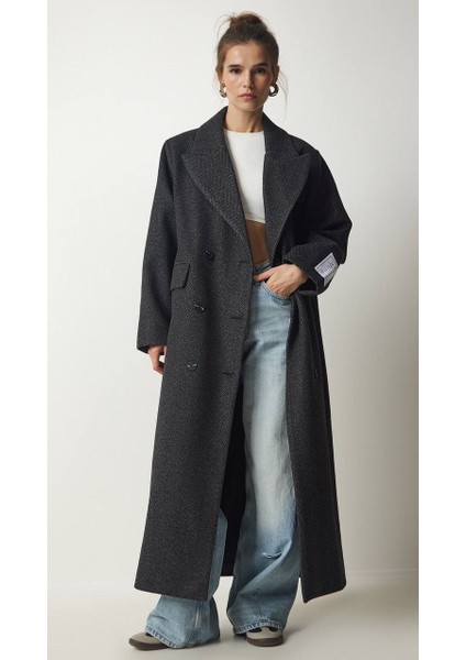 Siyah Arma Detaylı Balıksırtı Kaban 23K44052 fiyatları