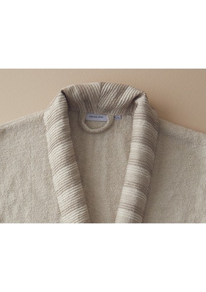 Wolin Pamuk Polyester Bordürlü Bornoz L-Xl Taş Rengi fiyatları