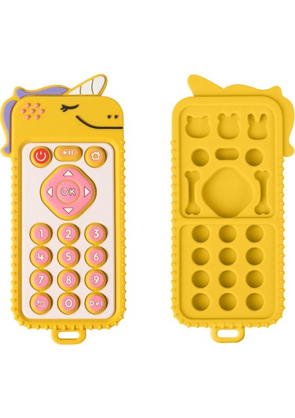 Bebek Silikon Unicorn Uzaktan Kumanda Diş Kaşıyıcı Kolu Simülasyon Çiğneme Oyuncağı Gıda Sınıfı Silikon Diş Kaşıyıcı (Yurt Dışından)