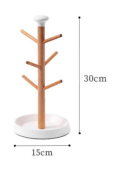 Ahşap Mark Ağacı Bardak Tutucu Su Bardak Tutucu Masif Ahşap Depolama Rafı (Yurt Dışından)