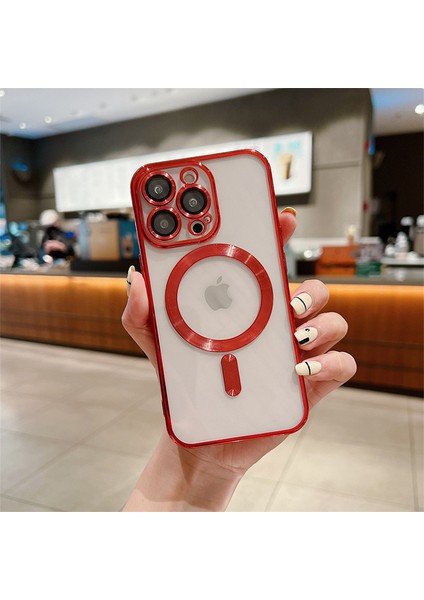 iPhone 15 Pro Max Kılıf Kamera Lens ve Hoparlör Toz Korumalı Magsafe Şarj Özellikli Esnek Silikon
