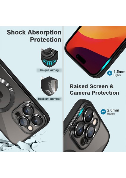 iPhone 15 Pro Max Kılıf Kamera Lens ve Hoparlör Toz Korumalı Magsafe Şarj Özellikli Esnek Silikon