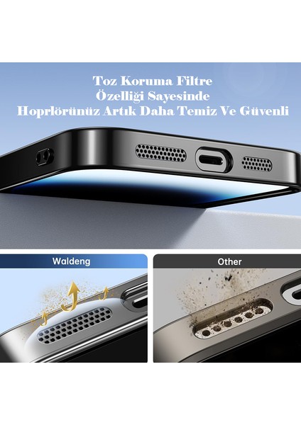 iPhone 15 Pro Max Kılıf Kamera Lens ve Hoparlör Toz Korumalı Magsafe Şarj Özellikli Esnek Silikon