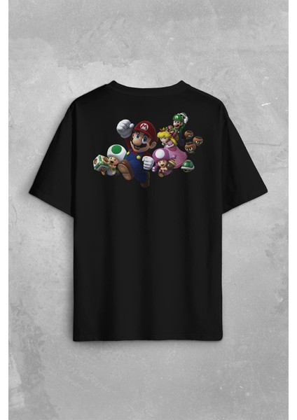 Super Mario Party Star Rush Sırt Ön Baskılı Oversize Tişört T-Shirt