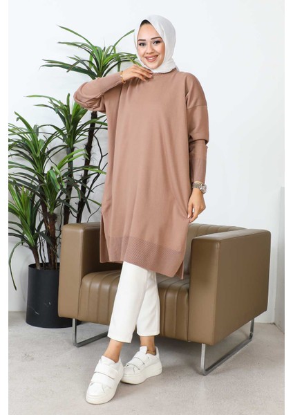 Vizon Bisiklet Yaka Merserize Salaş Triko Tunik fiyatları