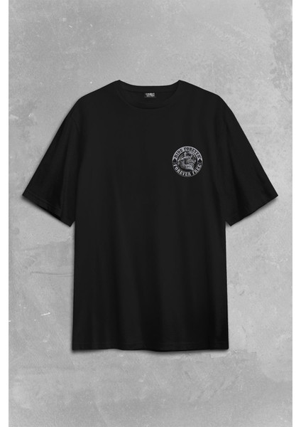 Motorcycle Skull Ride Forever Motosiklet Sırt Ön Baskılı Oversize Tişört T-Shirt fiyatları