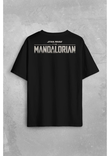 The Mandalorian Bebek Yoda Cep Tasarımı Star Wars Sırt Ön Baskılı Oversize Tişört T-Shirt