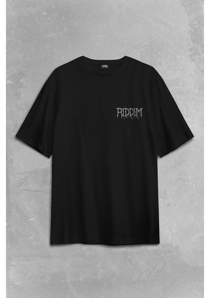 Riddim Dinazor T-Rex Metal Rock Dinosaurs Gothic Sırt Ön Baskılı Oversize Tişört T-Shirt