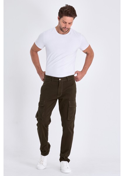 Erkek Kargo Cepli Pantolon- Damga Jeans Haki fırsatları