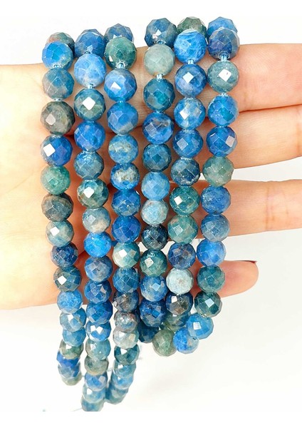 Apatit Taşı Faset Kesim 8mm Unisex Ikili Bileklik modelleri